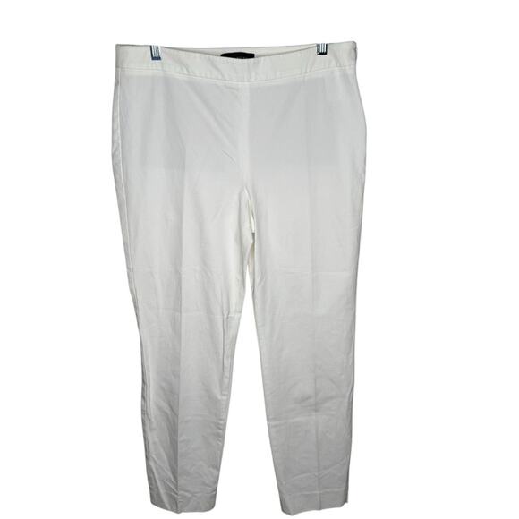 Talbots Chatham White Pants Slim Ankle Side Zipper Size 10 - Picture 2 of 11
